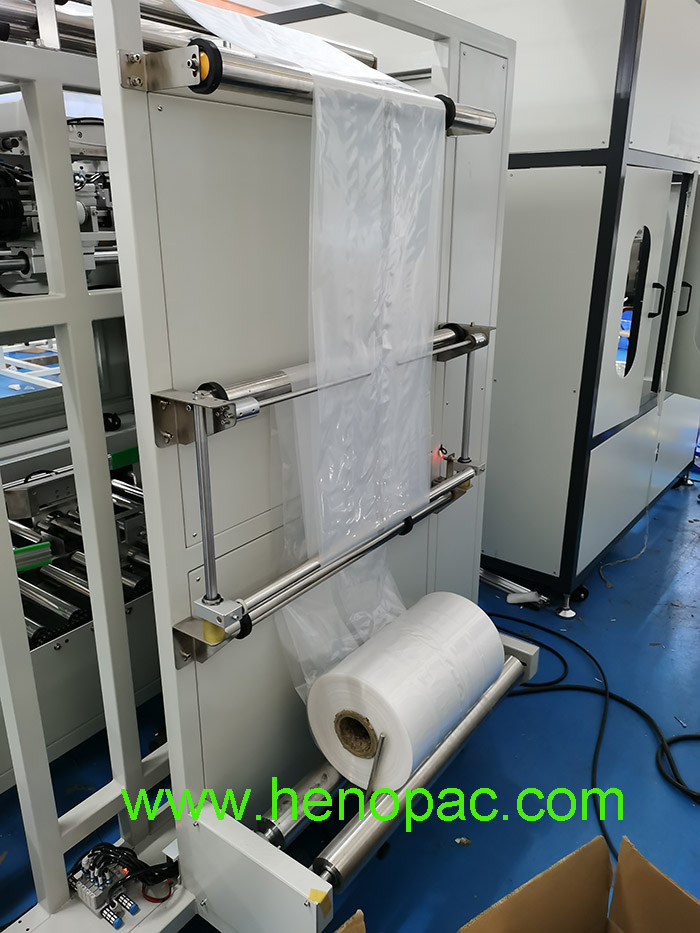 Automatic drum bag inserter machine PE film barrel bag inserter machine M-type PE film pail bag inserter bucket Ploy bag inserter automatic can poly bag inserter polybag in crate bag maker and inserter